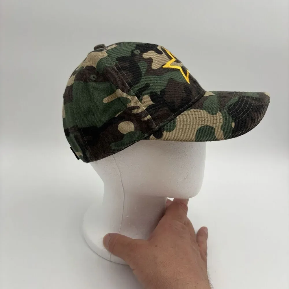 Camo Baseball Cap Gold Star Embroidered Adjustable Hunting Military Style Ha